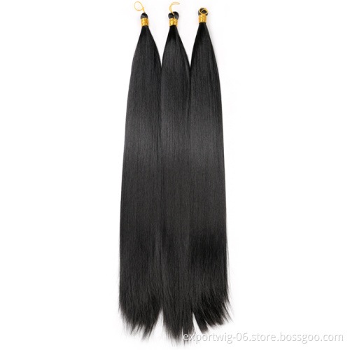 bone Straight silky Braiding Synthetic Bulk Hair Extensions 22Inch High Temperature Hair Bundles Crochet Hair pre stretched